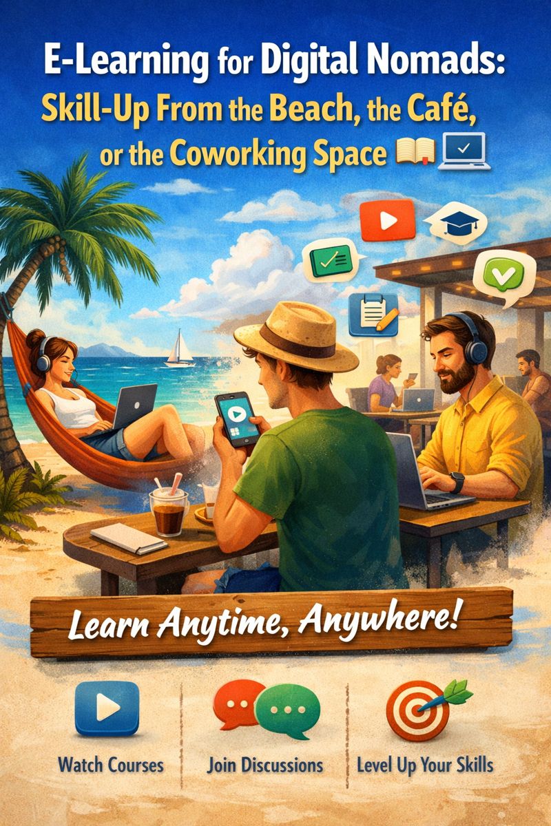 E-Learning for Digital Nomads: Skill-Up From the Beach, the Café, or the Coworking Space Image