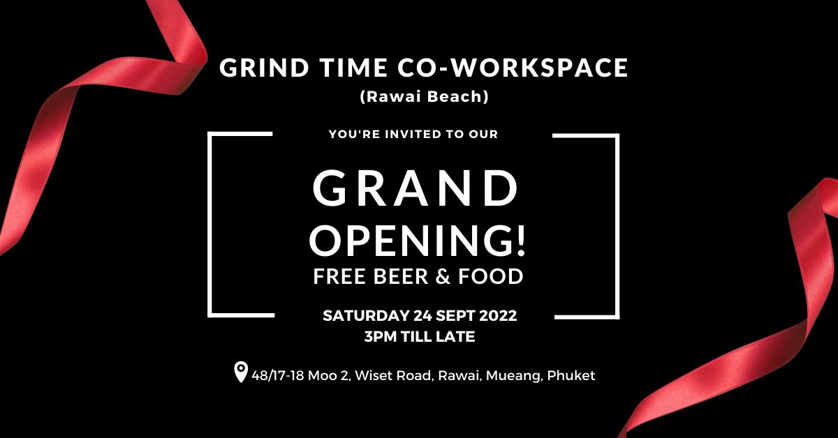 Grand Opening - Grind Time Co-Workspace | Rawai Image
