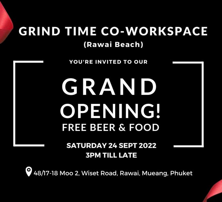 Grand Opening - Grind Time Co-Workspace | Rawai Image